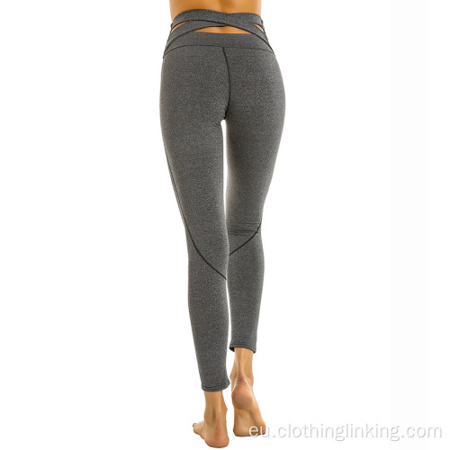 Emakumeek Gerri altuko Yoga Pants Gurutze Gerrikoa